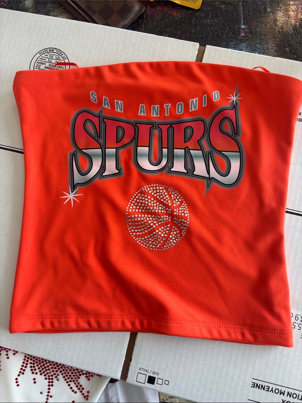 San Antonio spurs rhinestone tube top
